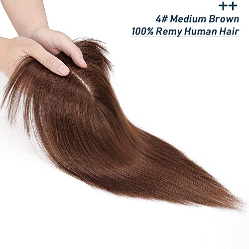 Human Hair Synthetic Blend Hair topper with bangs - Image 45